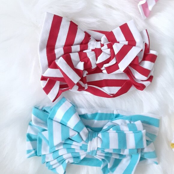 Baby Girls Summer Striped Headbands Brand New Toddler Girls 5 Pack - Picture 3 of 5